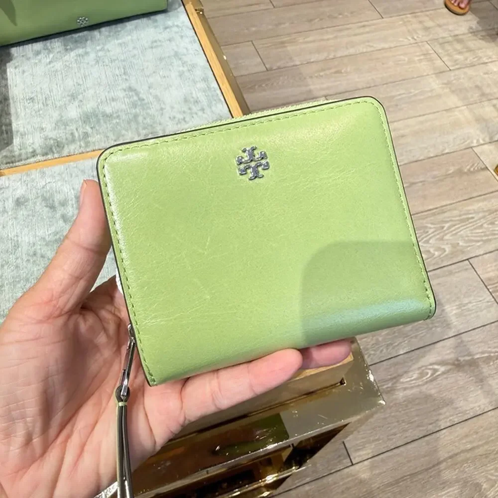 NEW‼️Tory Burch Rory Glazed Mini Wallet 181437 Frond $195